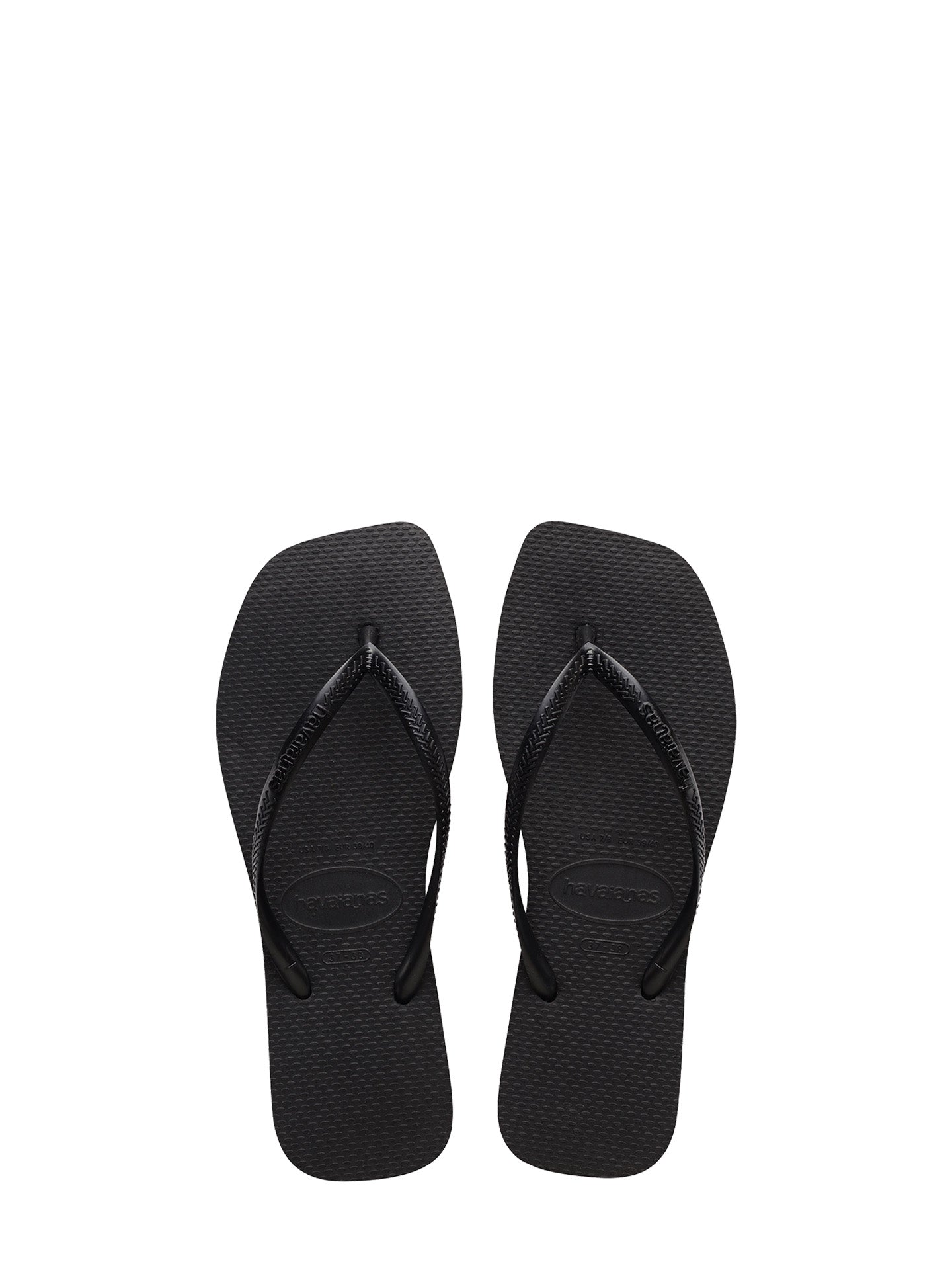 Slim square flip-flops, black