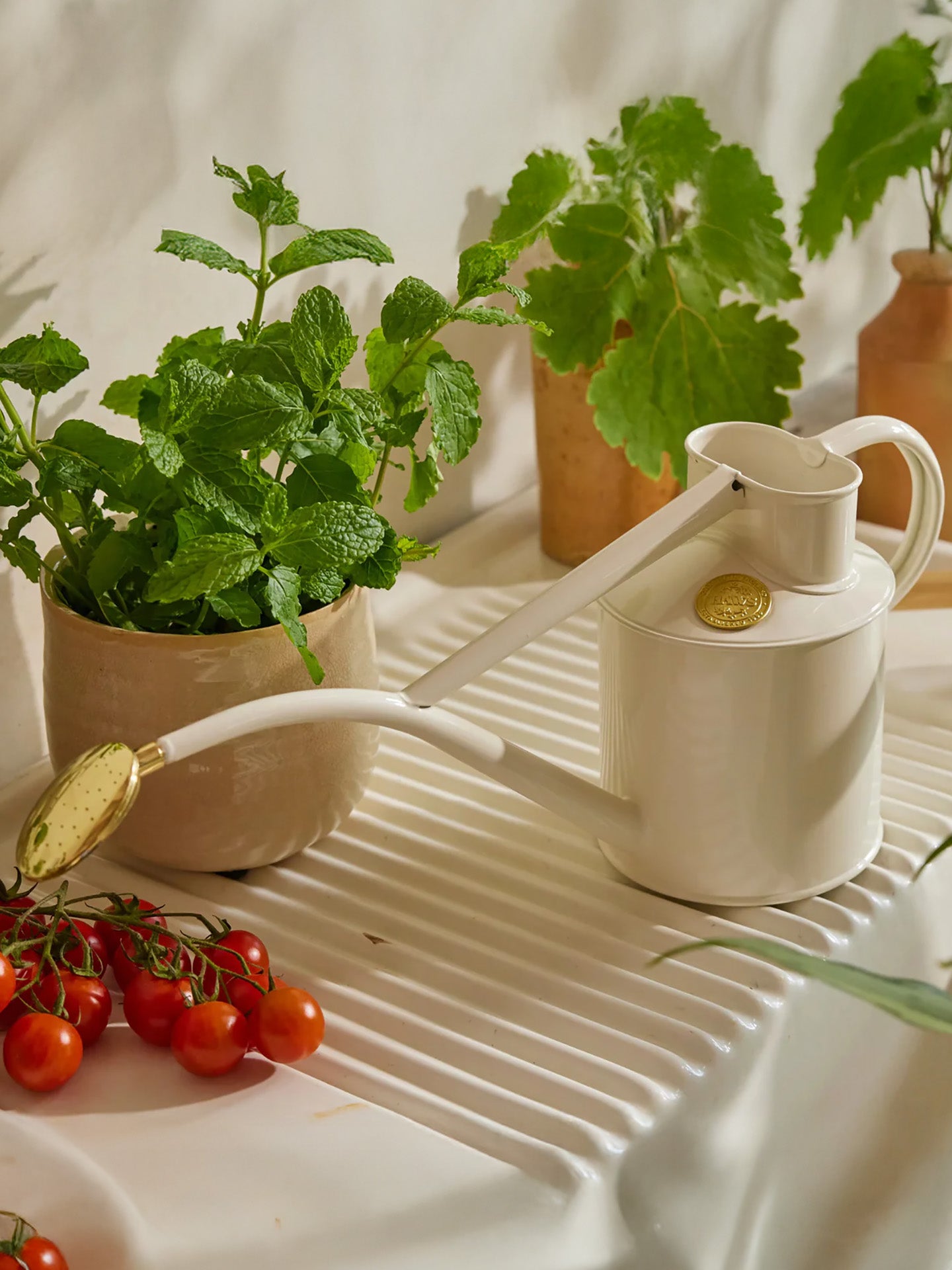Rowley Ripple watering Can, White Granite (1 L)