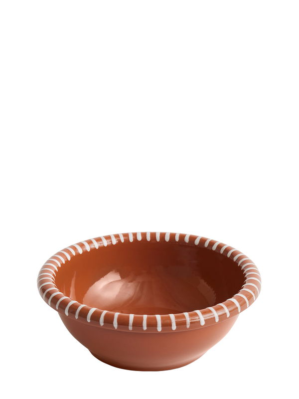 Barro Large Salad Bowl, terracotta with white stripes (26cm)