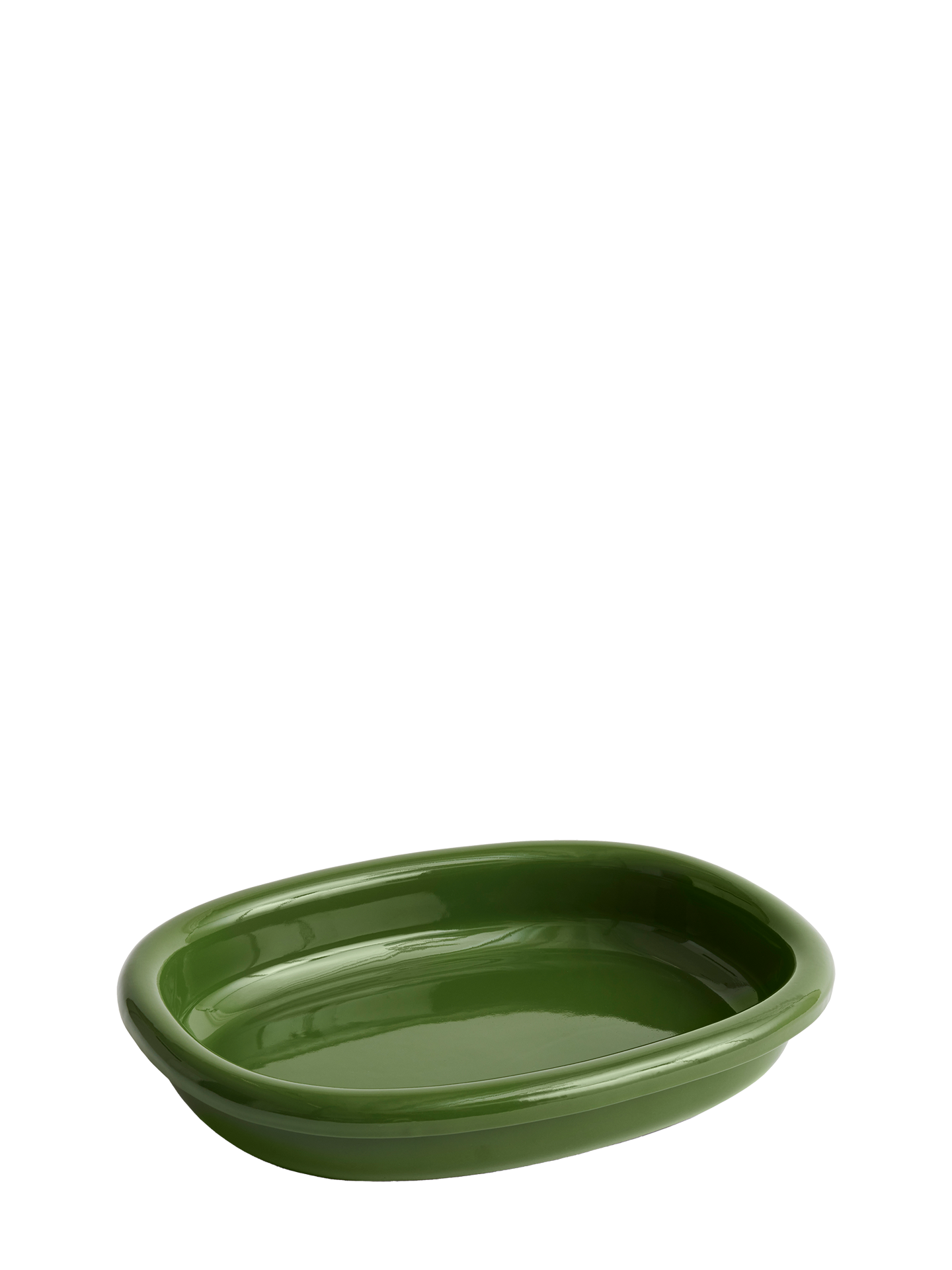 Barro large oval dish, green (36cm)