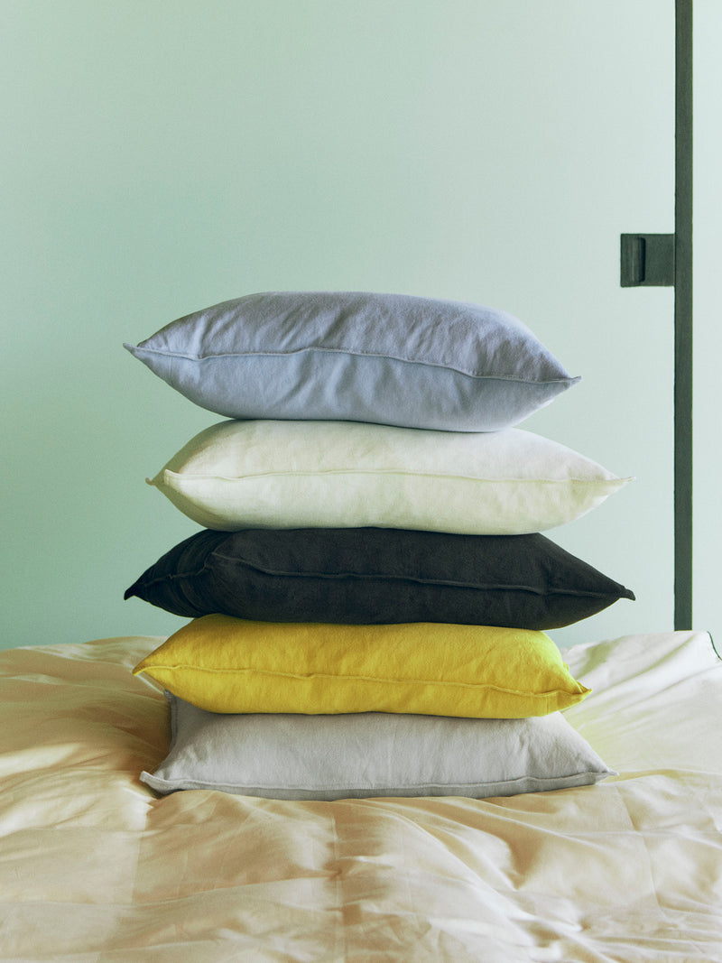 Linen Cushion (60x60cm), Lemon yellow