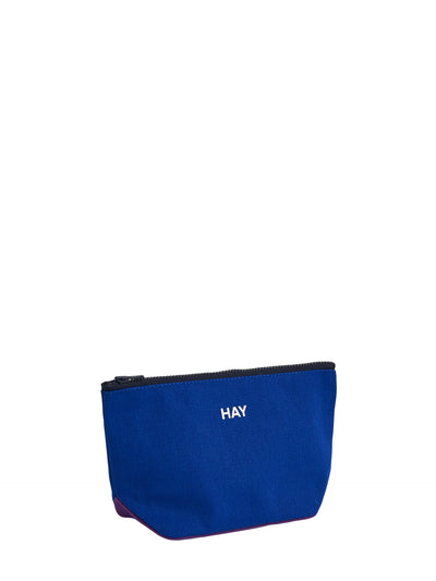 Multi S cotton canvas pouch, electric blue-multi