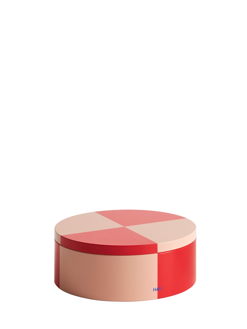 Tin round container, 2 colour combos