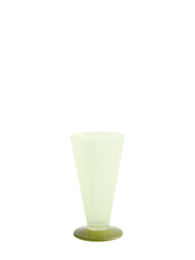 Small conical glass vase, green (18cm)