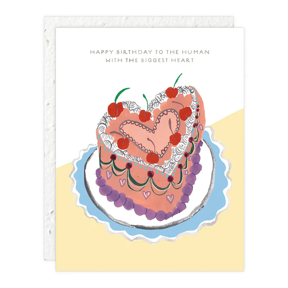Heart Shaped Cake birthday card (plantable envelope)