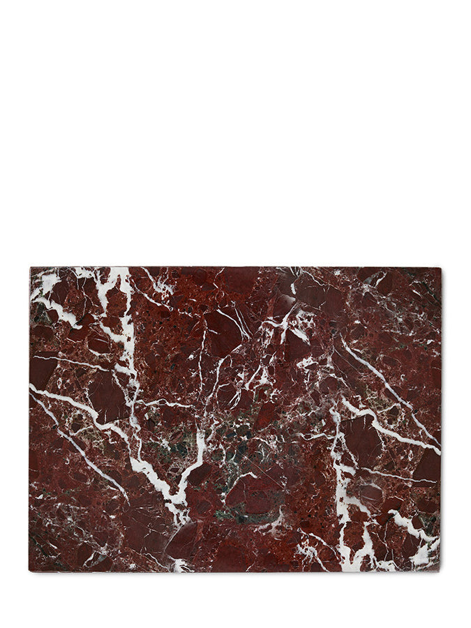 Polished marble cutting board, burgundy