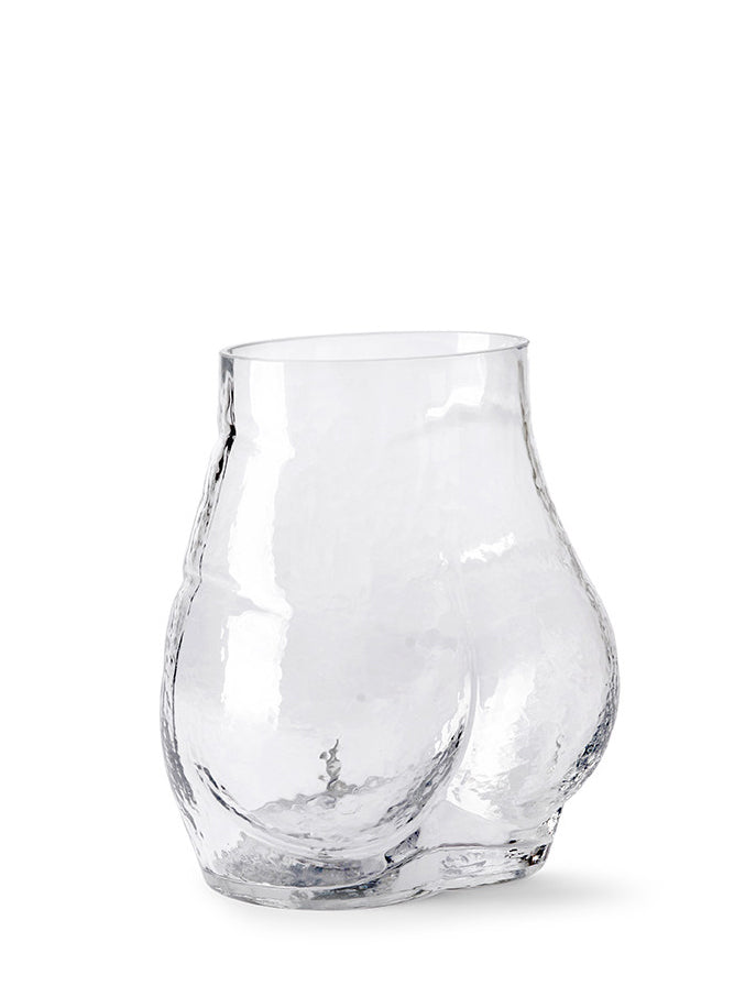 Glass bum vase, clear