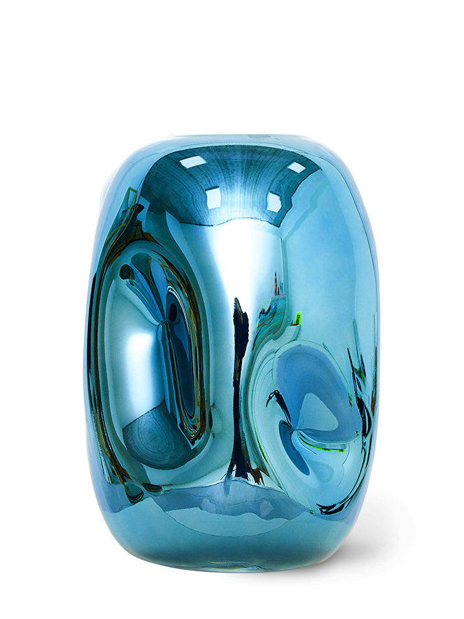 Blue chrome glass vase