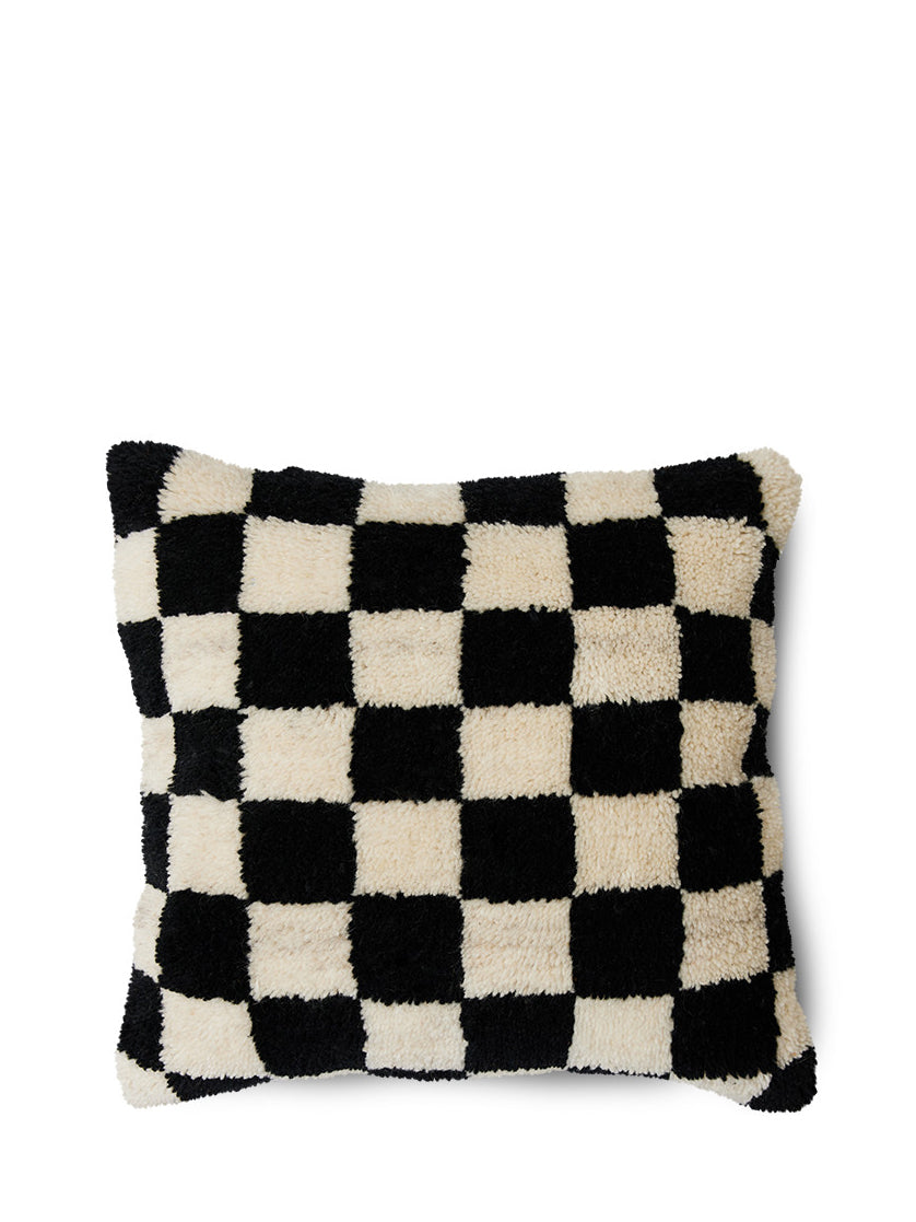 Woolen cushion (50x50cm), black & white