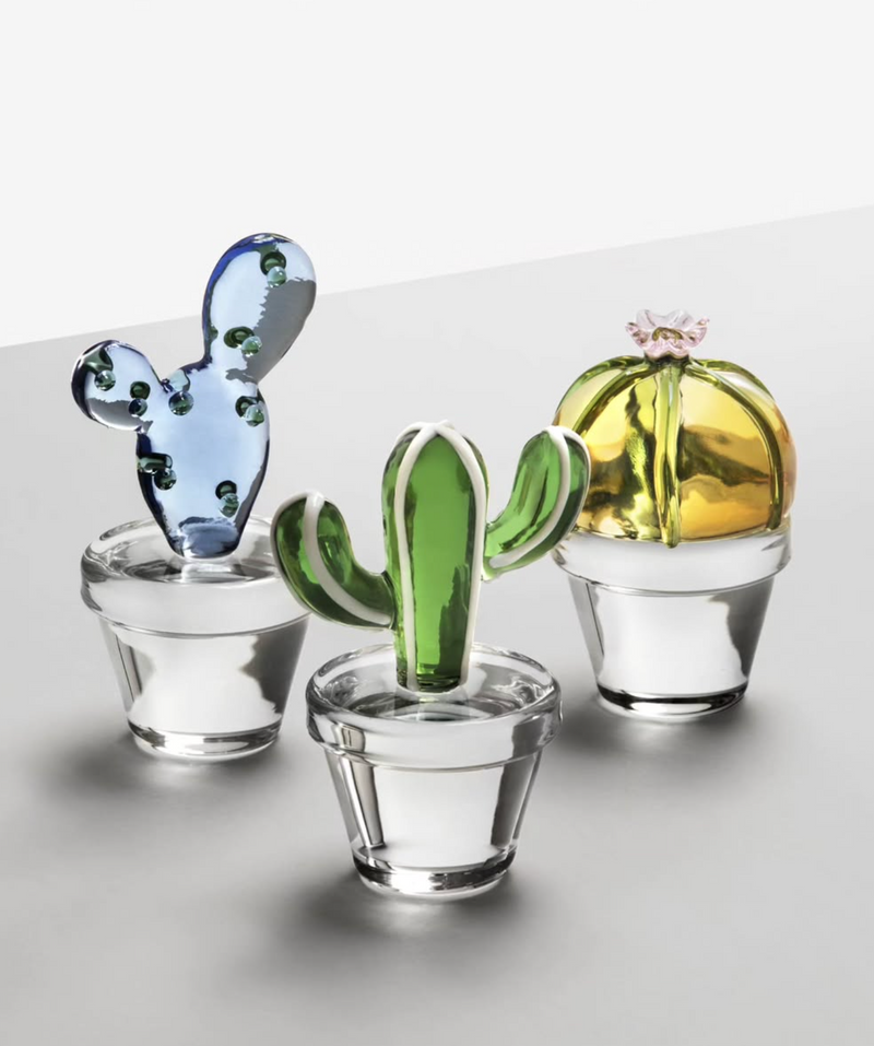 Cactus glass paperweight the green cactus, Desert Plants Collection