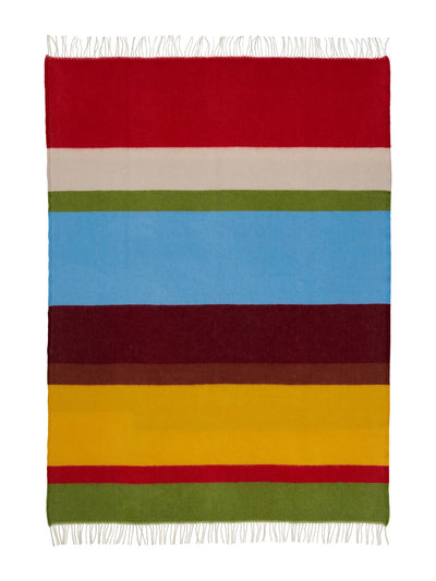 Arty wool blanket, yellow-red multi