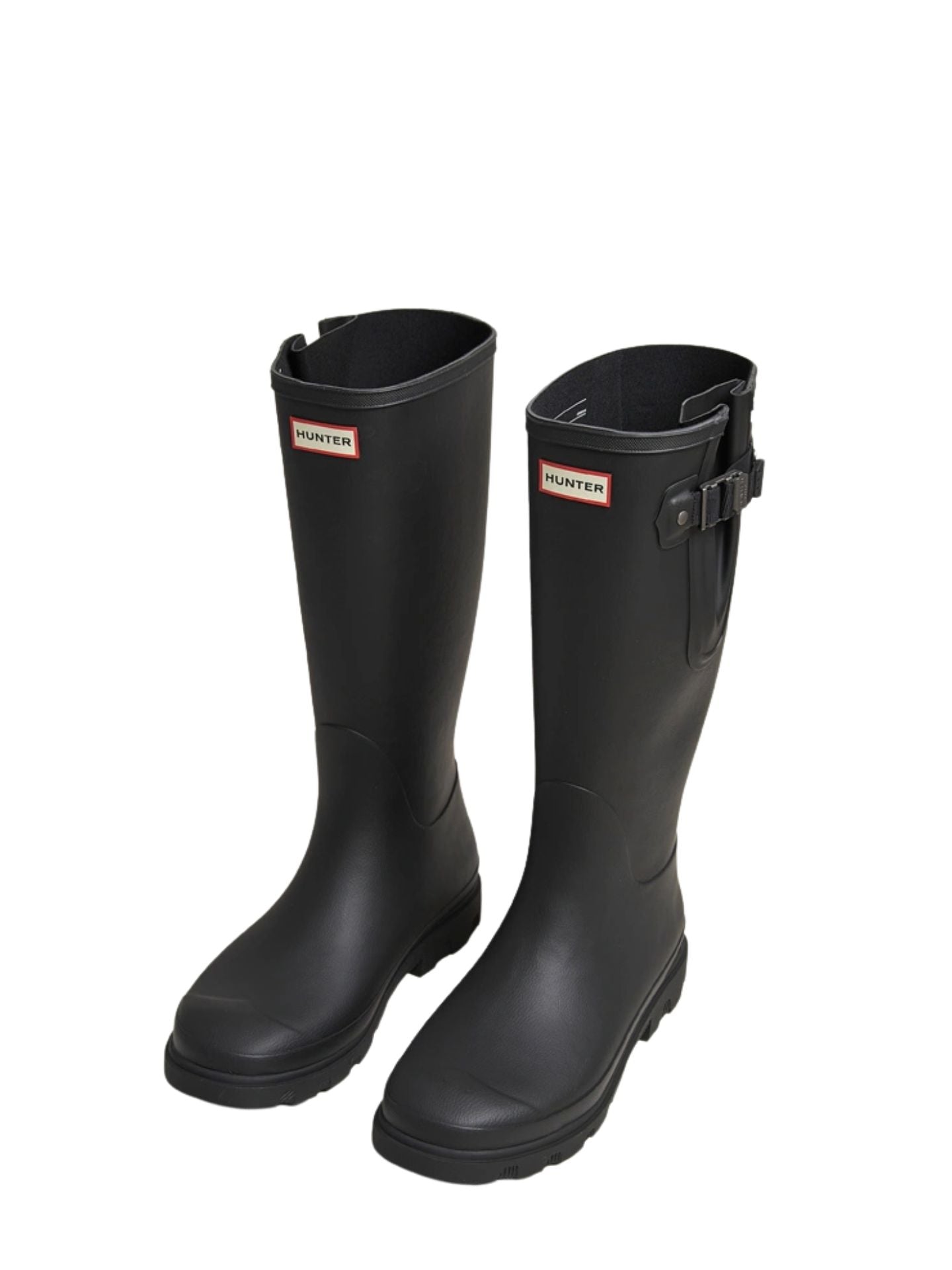 Unisex downpour adjustable boot, black with black sole