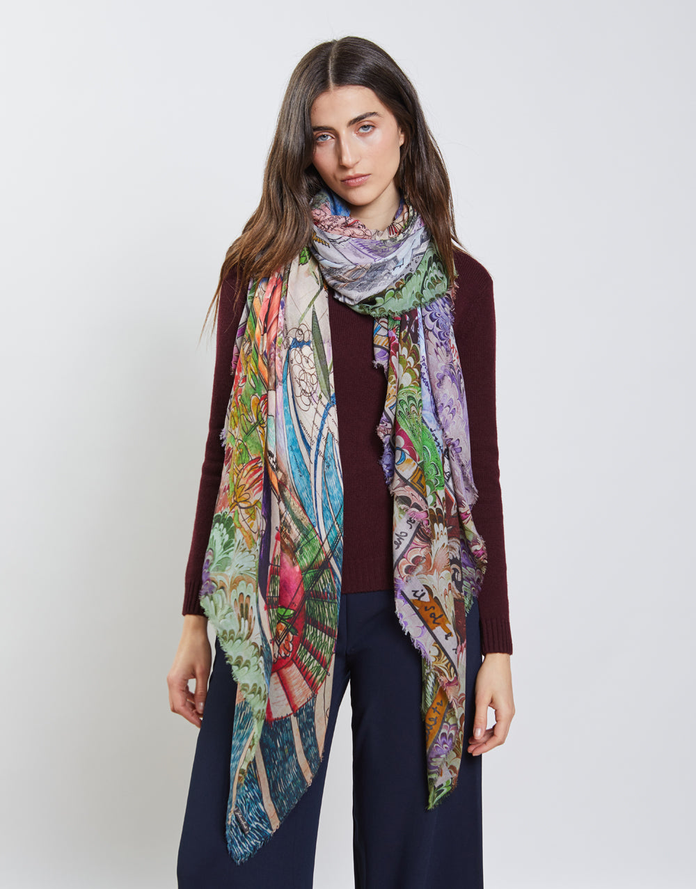 Comedy printed stole, multicolour