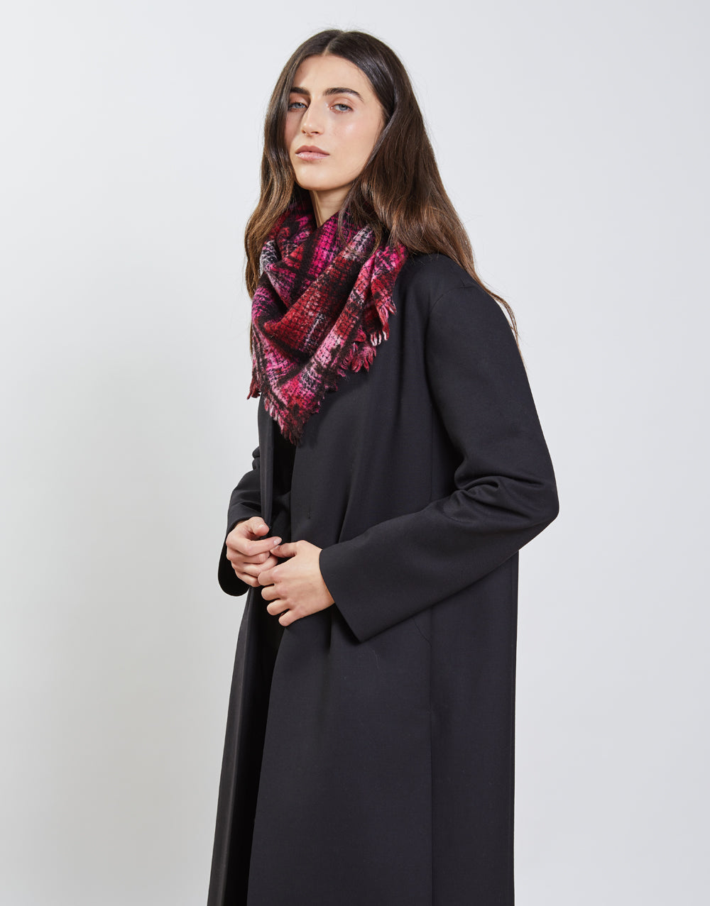 Milotto geometric scarf, pink multicolour