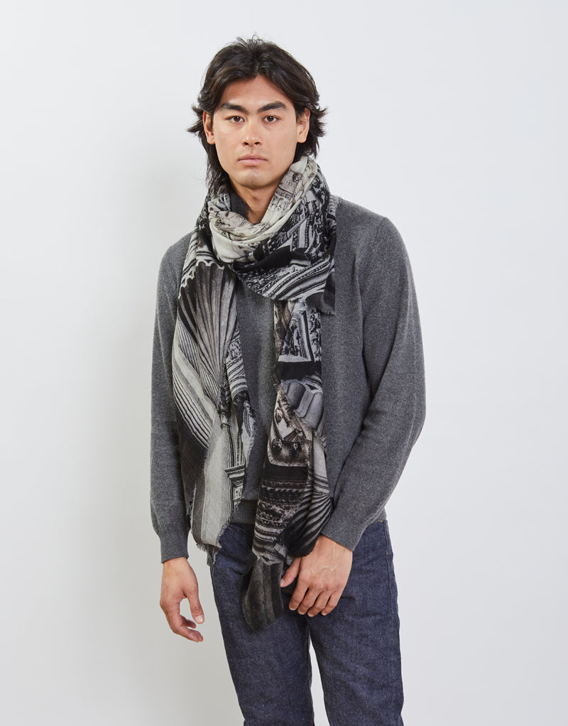 Chiesa S.Maria printed stole, dark grey print