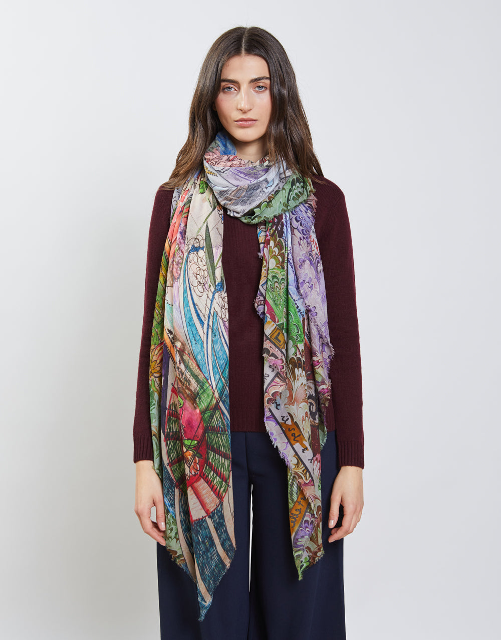Comedy printed stole, multicolour