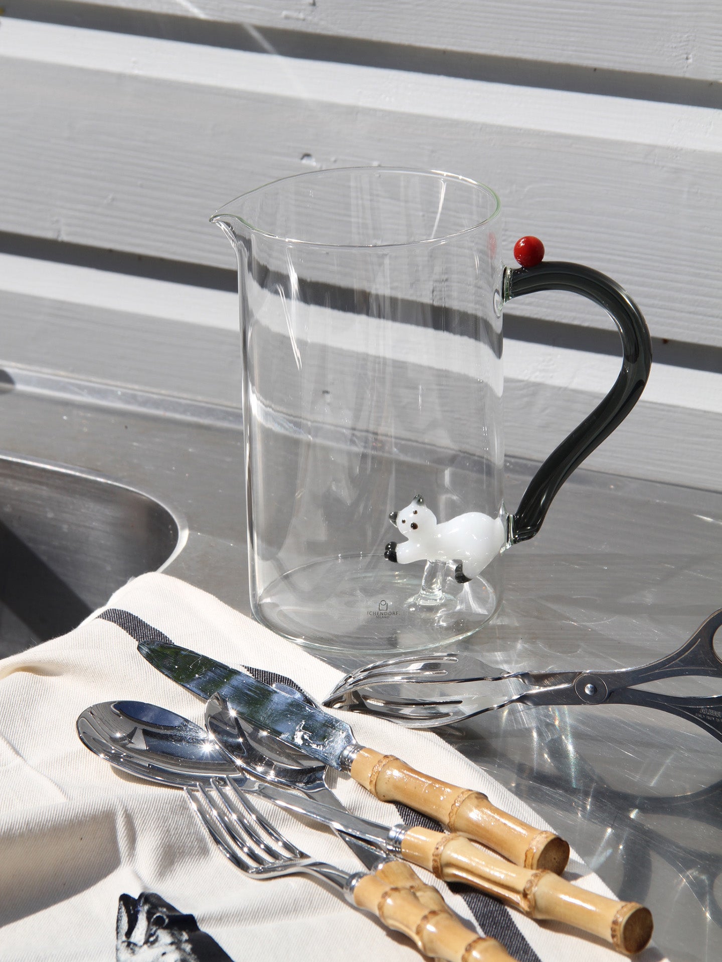Cat Jug with Smoke Tail and Berry, Tabby Cat Collection