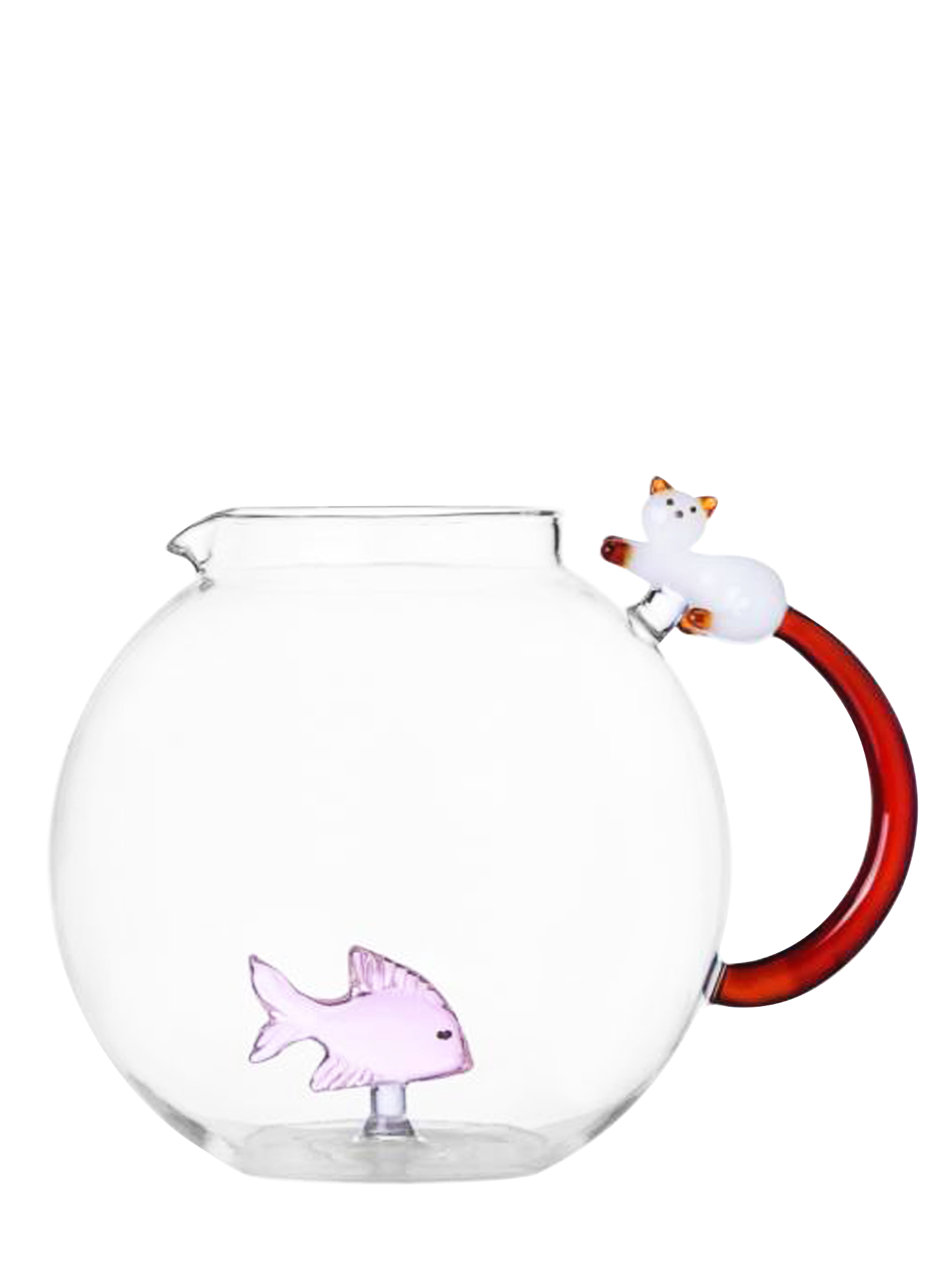 Cat & Fish Jug, Cat with Amber Tail, Tabby Cat Collection