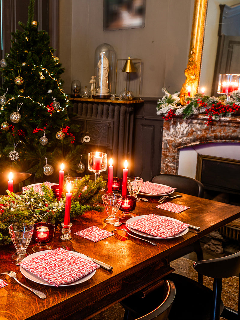 Christmas dinner napkins, Jaquard Rouge 2024 (40x40cm)