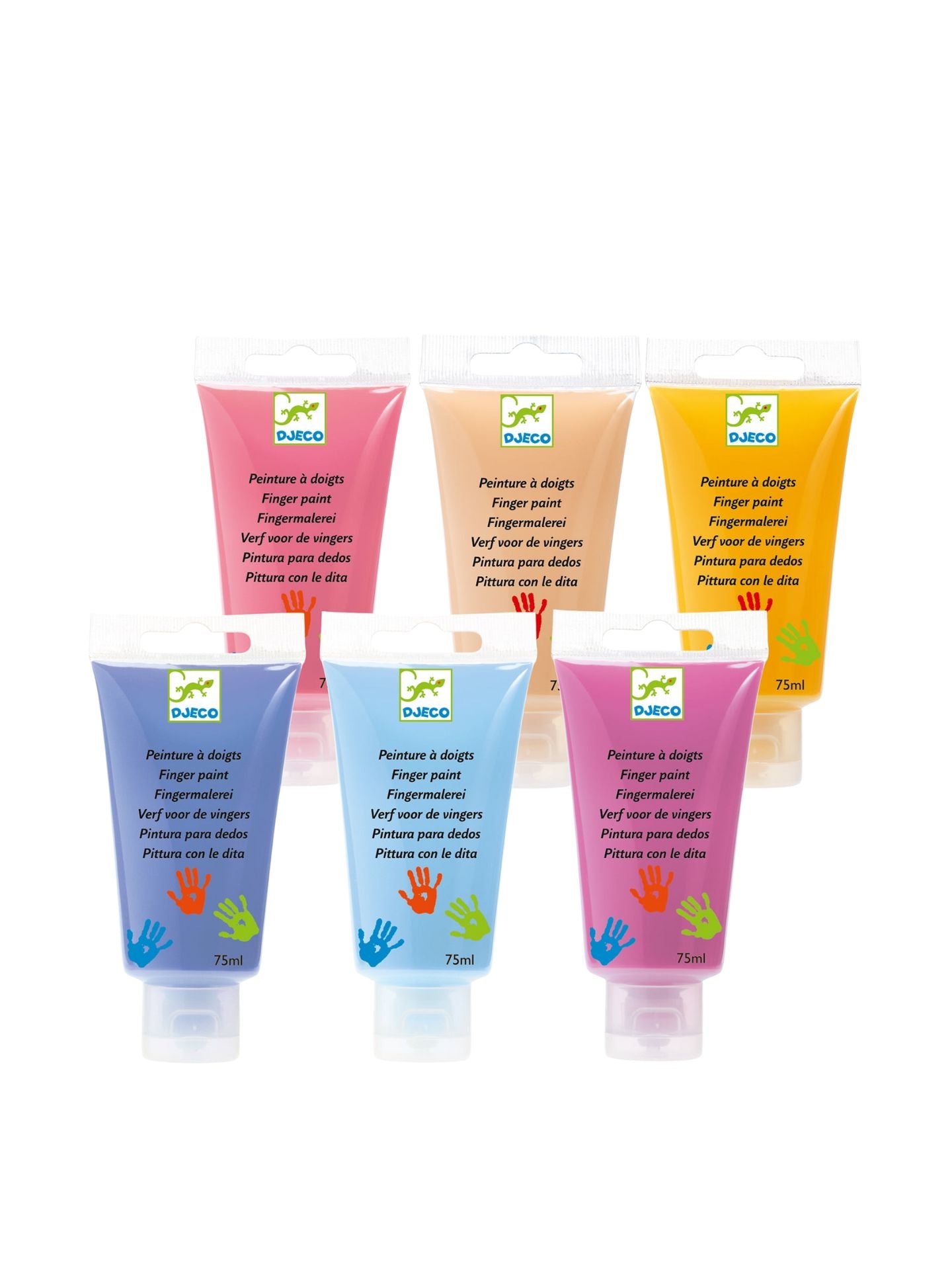 Finger paint in sweet colours, 6 pieces