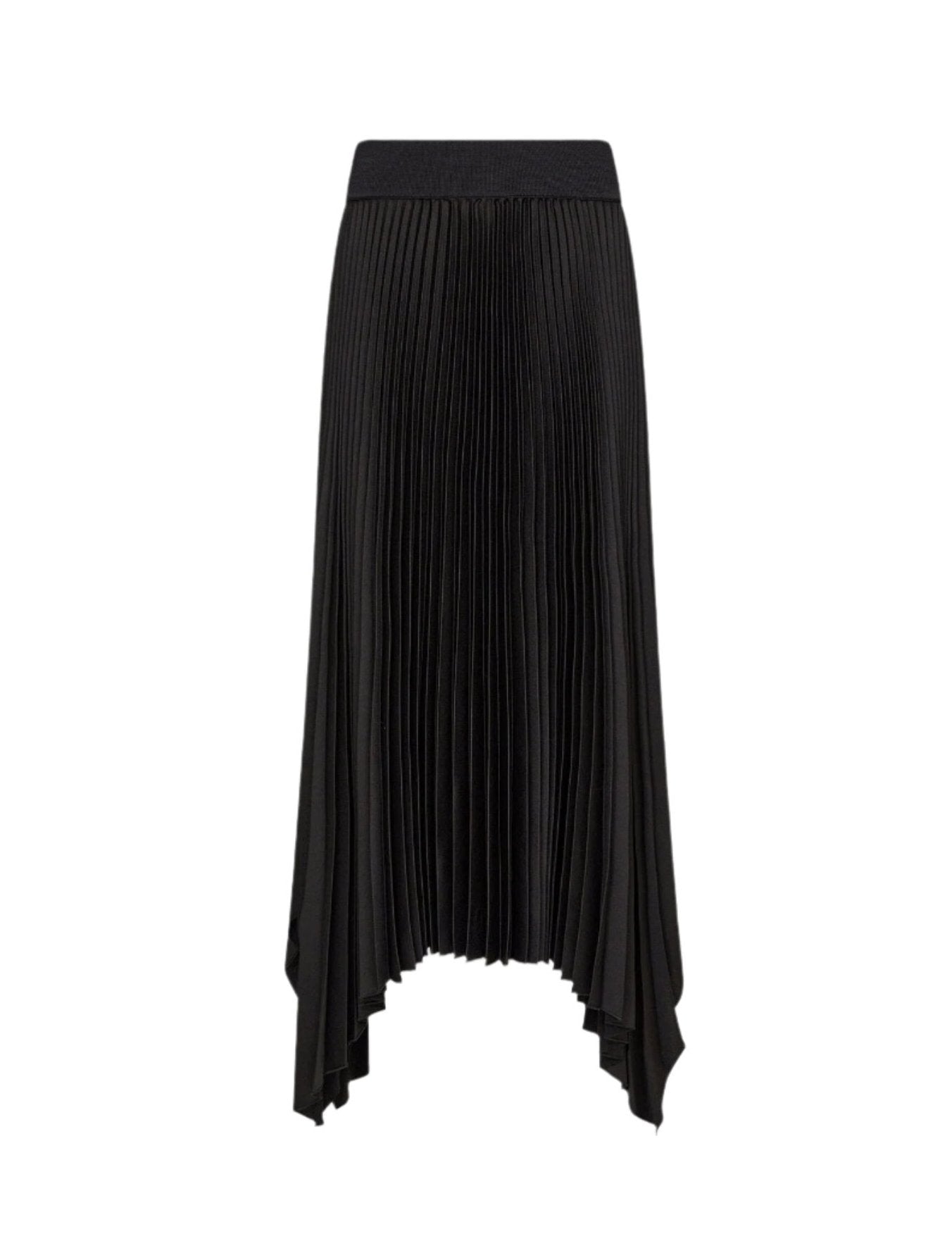 Ade Knit weave plisse skirt, black