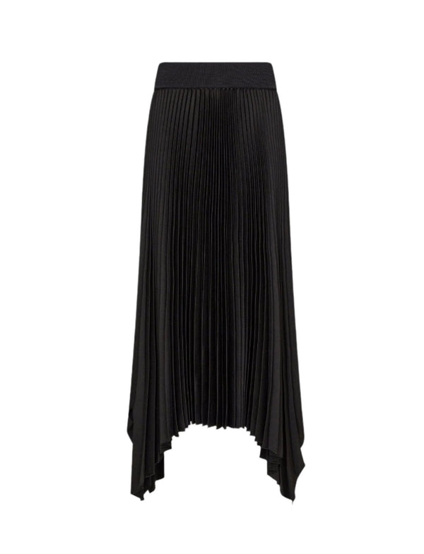Ade Knit weave plisse skirt, black