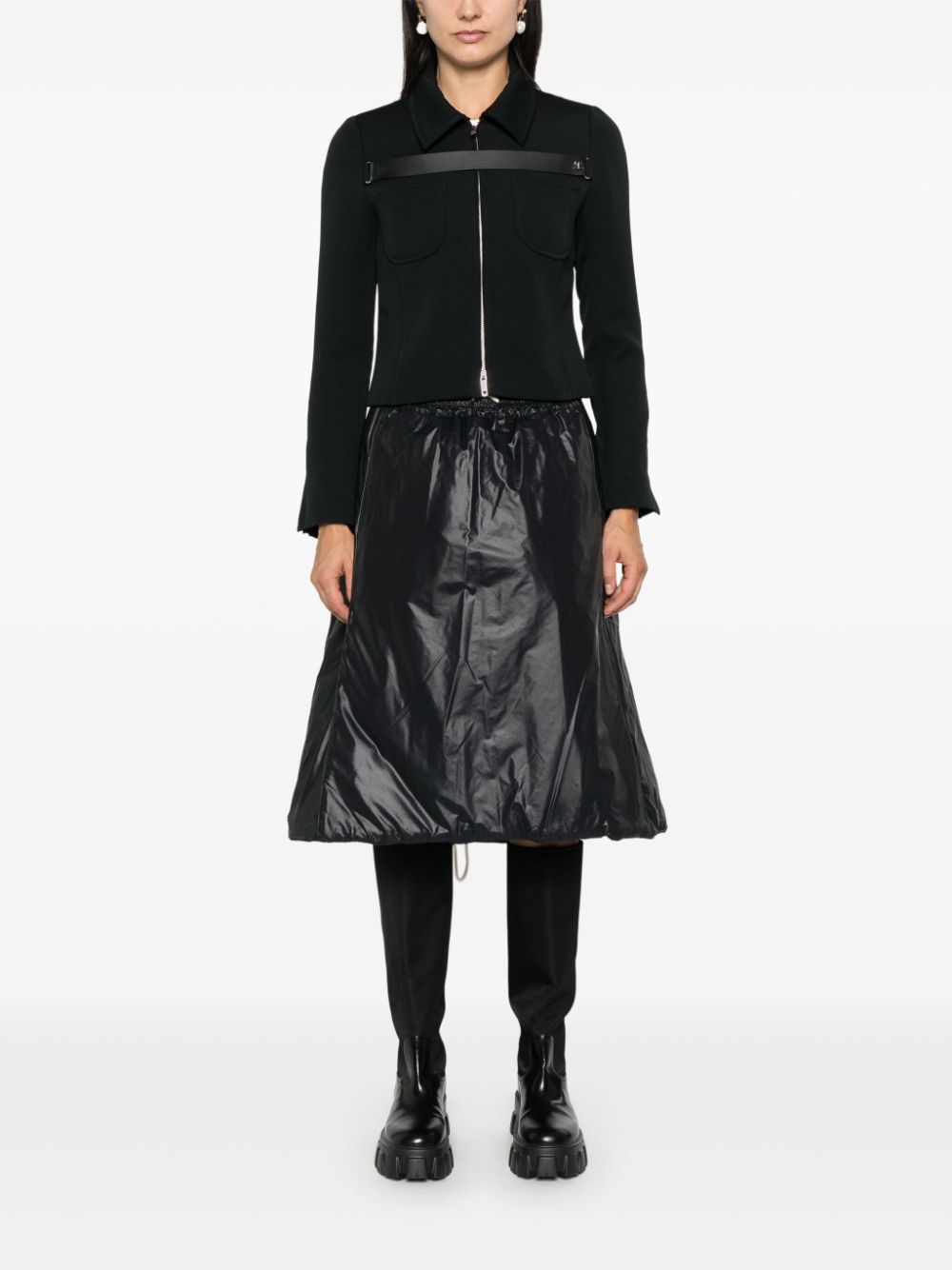 Quilted Down Skirt, black