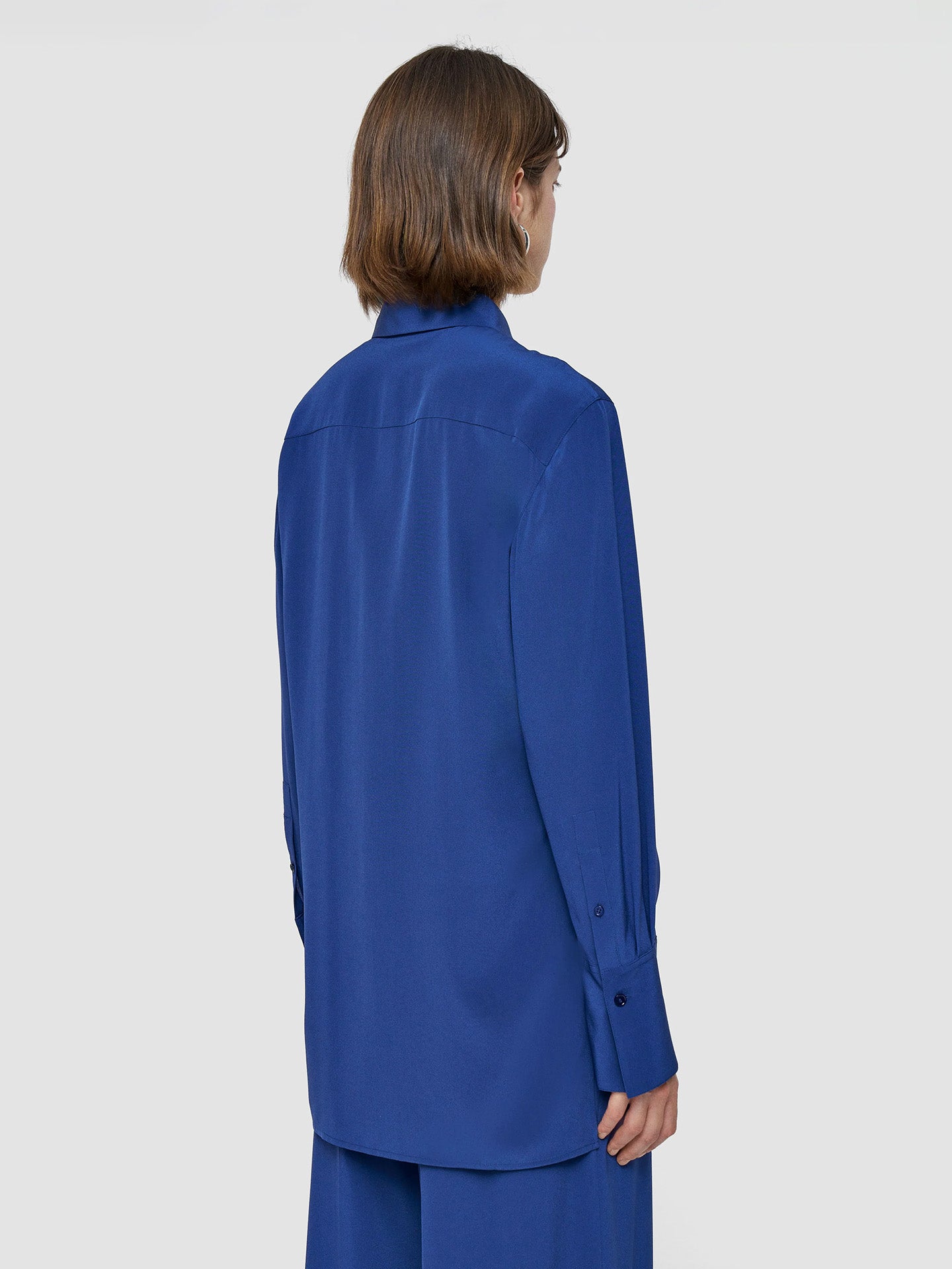 Bold Blouse Crepe De Soie, Cobalt Blue