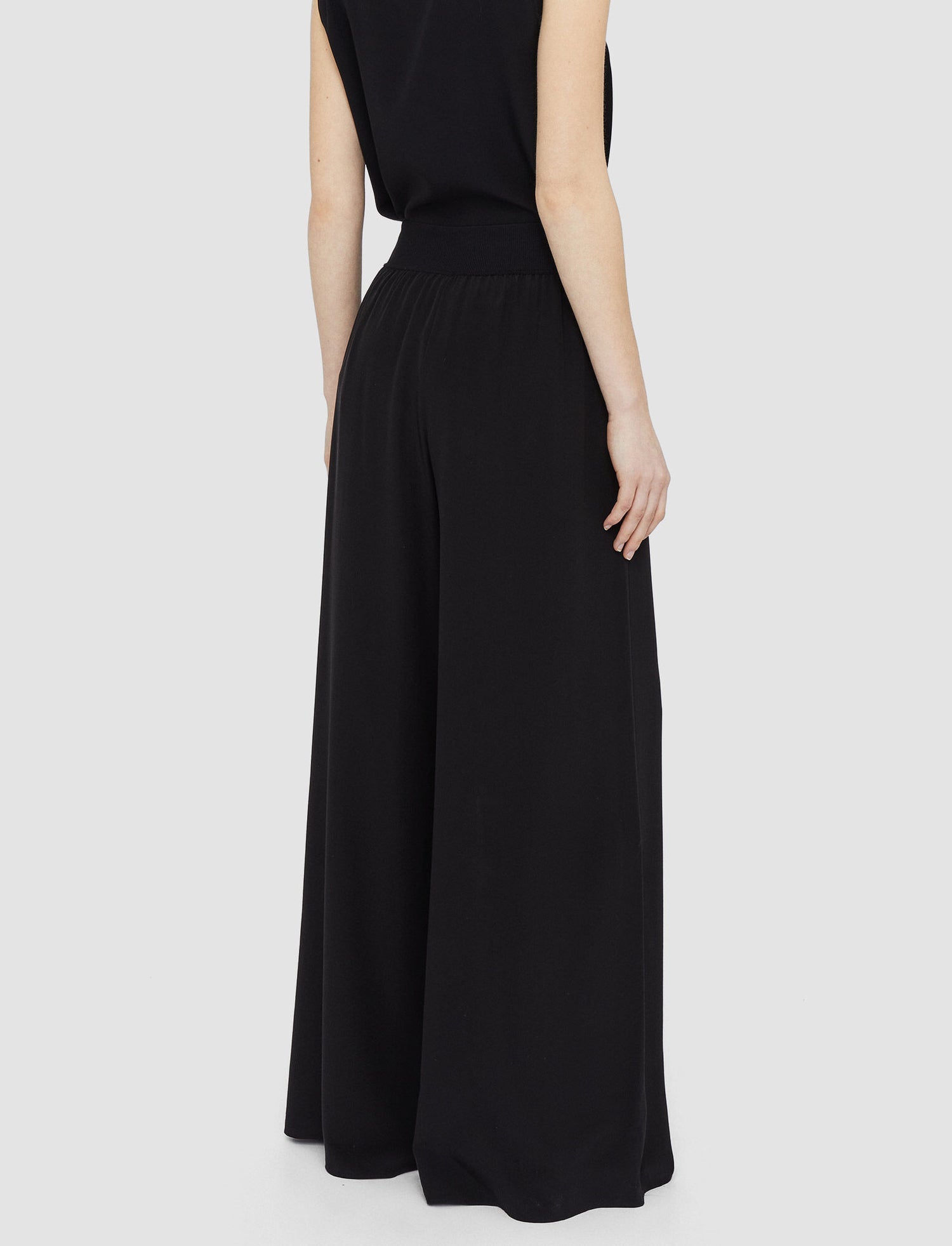 Crepe De Soie hulin pants, black