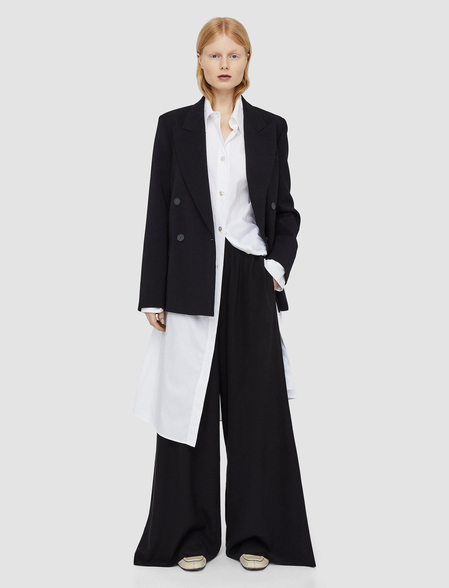 Crepe De Soie hulin pants, black