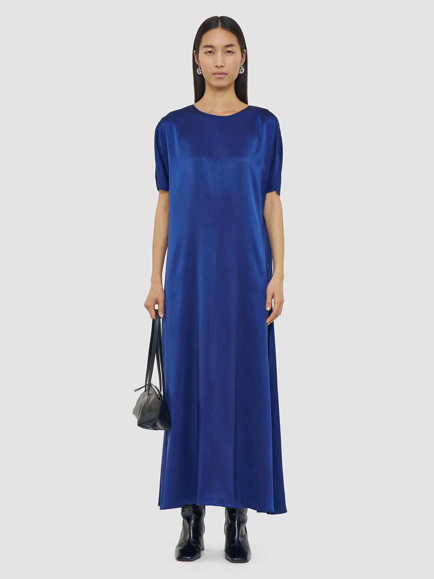 Daviel Silk Dress, Cobalt Blue