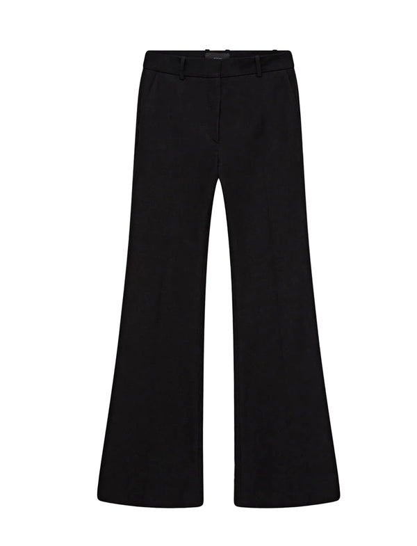 Black flared pants on a white background