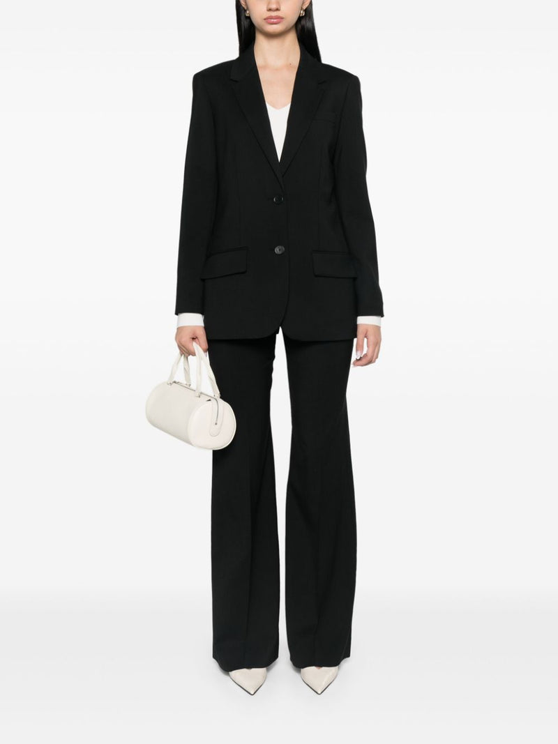 Tailoring wool stretch jackie jacket, black