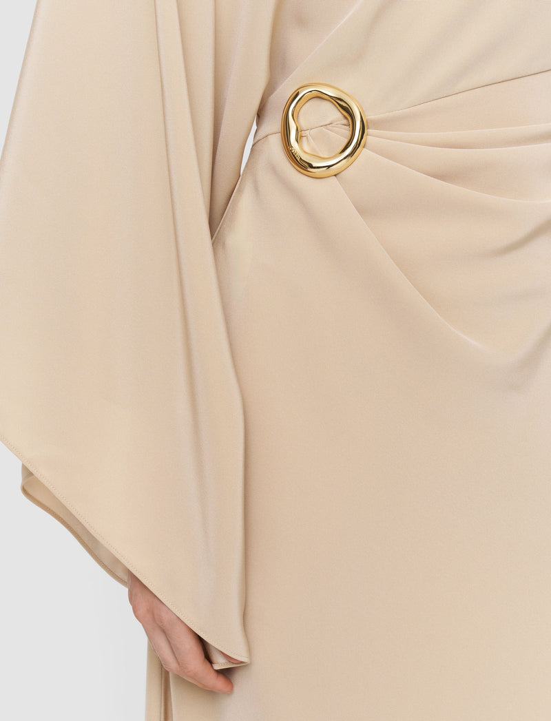 Joya dress satin twill, beige