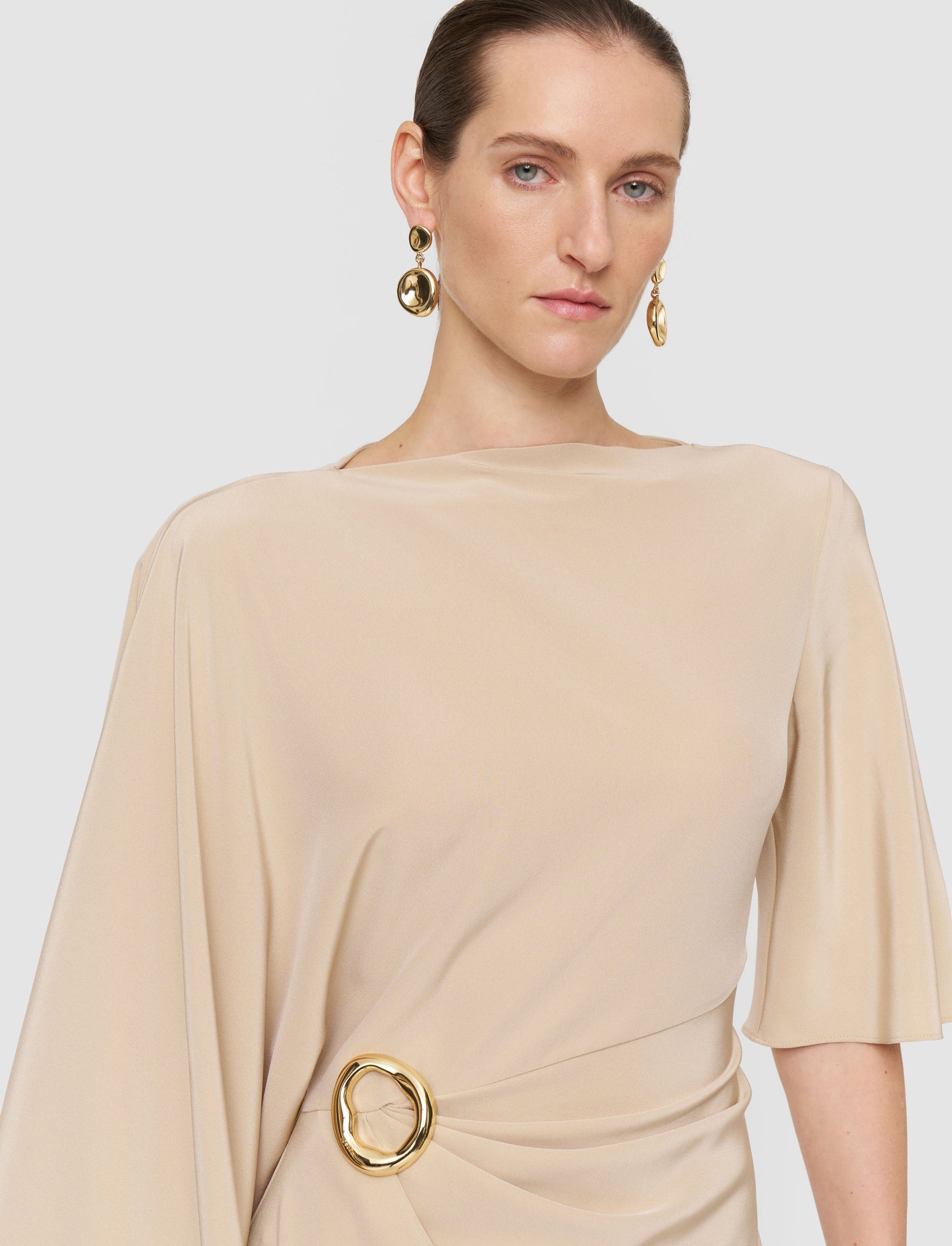 Joya dress satin twill, beige