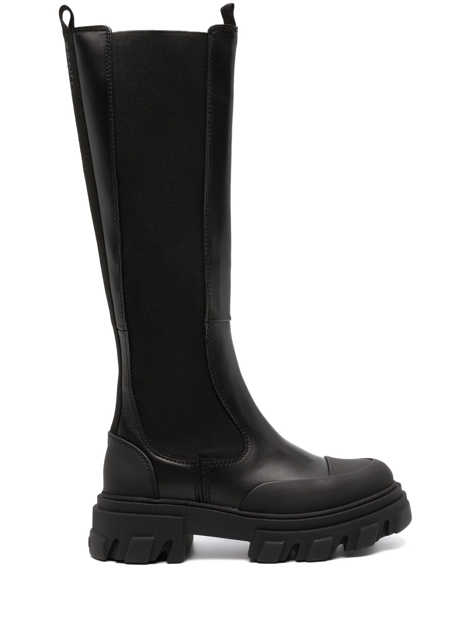 Cleated High Chelsea Boot Black Stitch, black