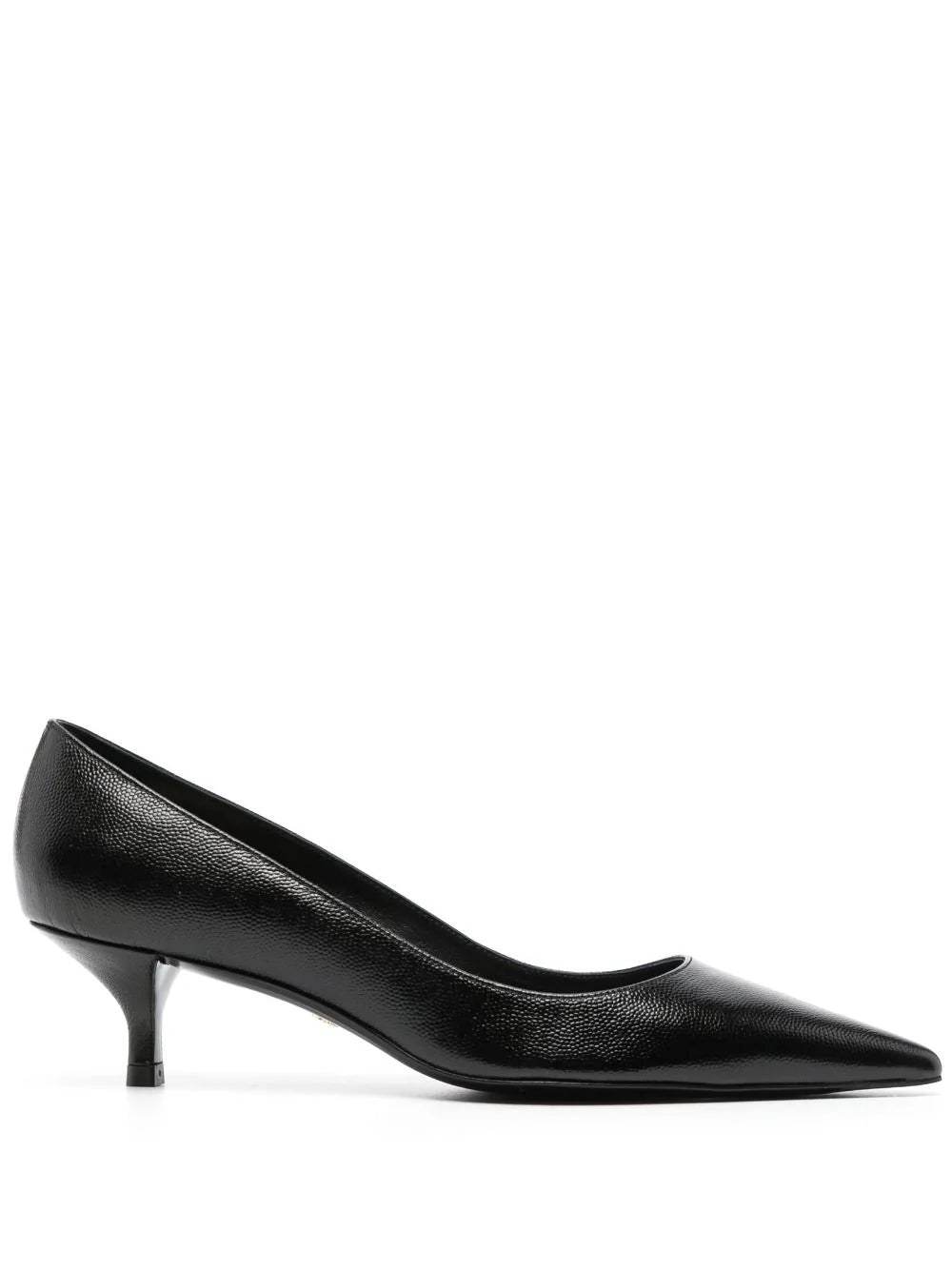 Stuart Weitzman Kitten slip on leather pumps black My o My