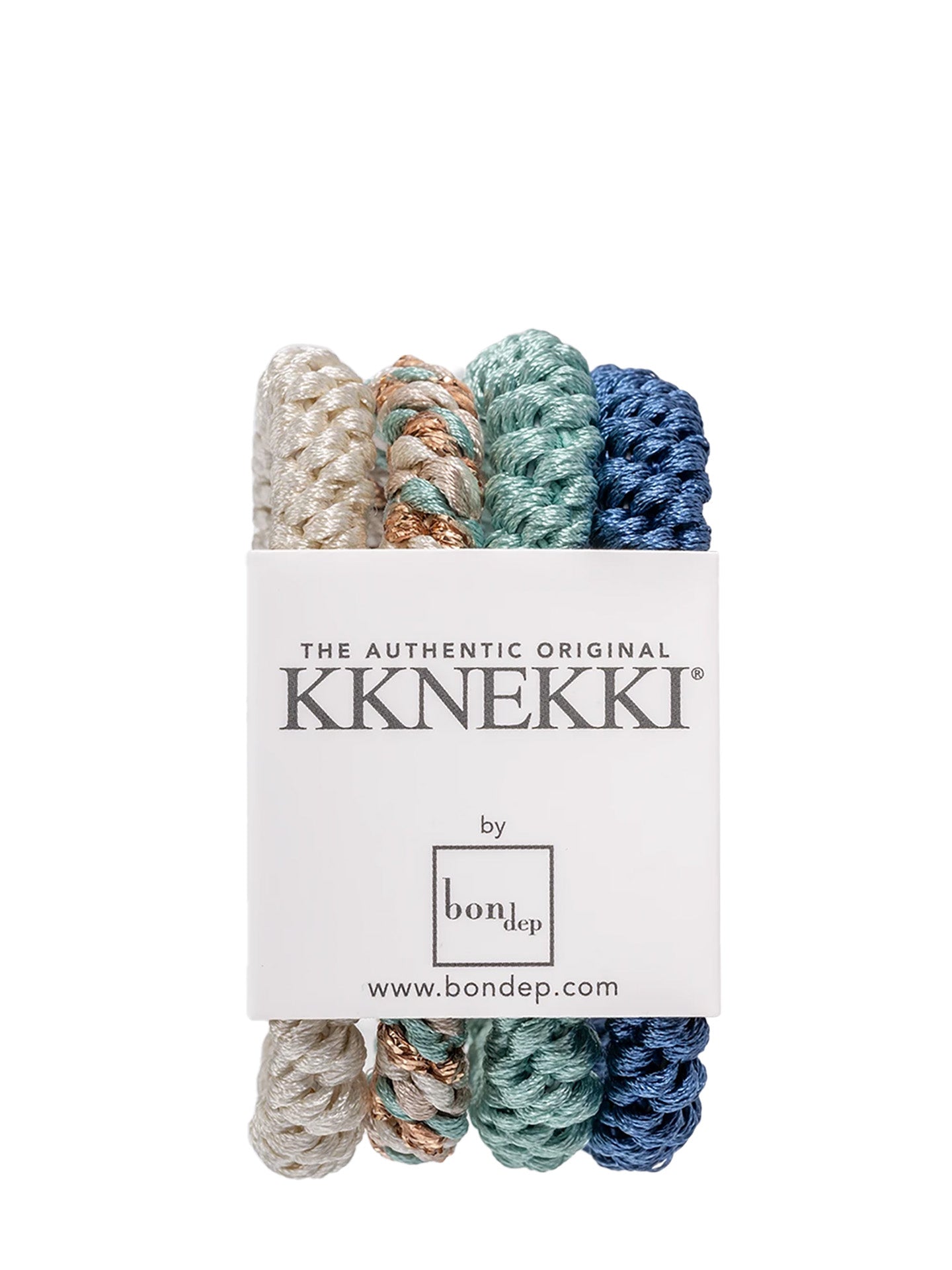 KKNEKKI Bundle 13, set of 4 hair ties, turquoises & cream