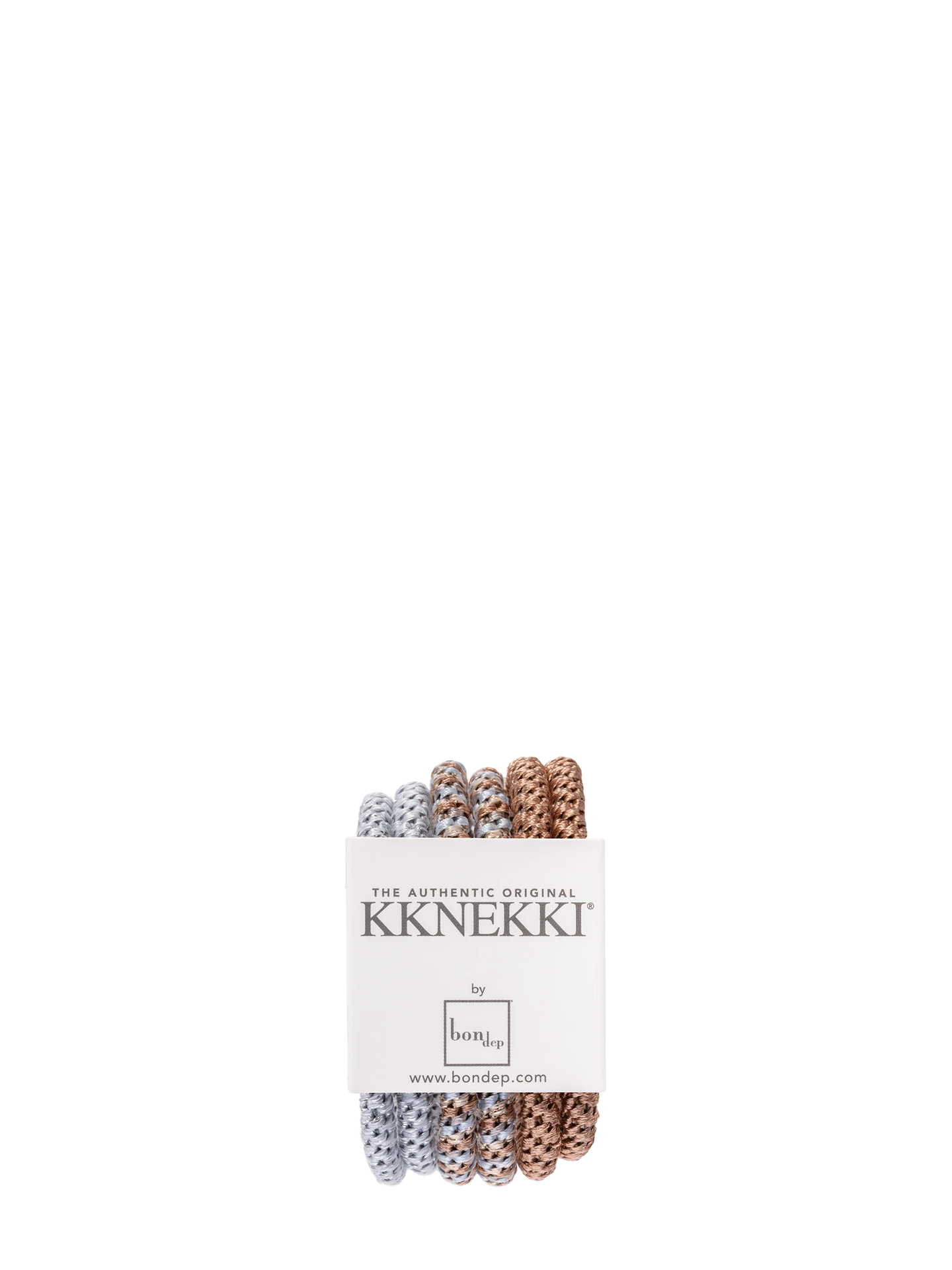 Kknekki Slim bundle 8 set of 6 hair ties, grey, brown, grey-brown mix
