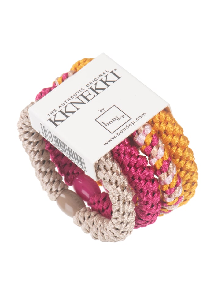 KKNEKKI Bundle no 1 set of 4 hair ties, pinks-orange