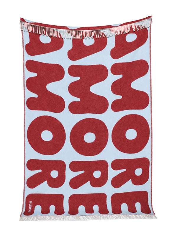 No. 11 amore wool blanket, light blue/bordeaux