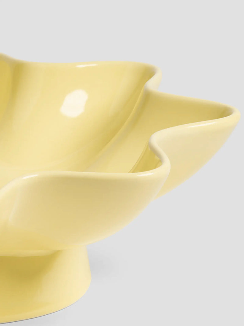 Oval Sun ceramic bowl, butter yellow