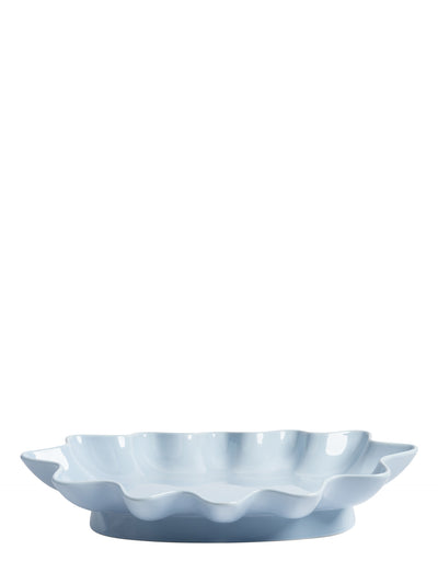 Oval Sun ceramic bowl, ice blue