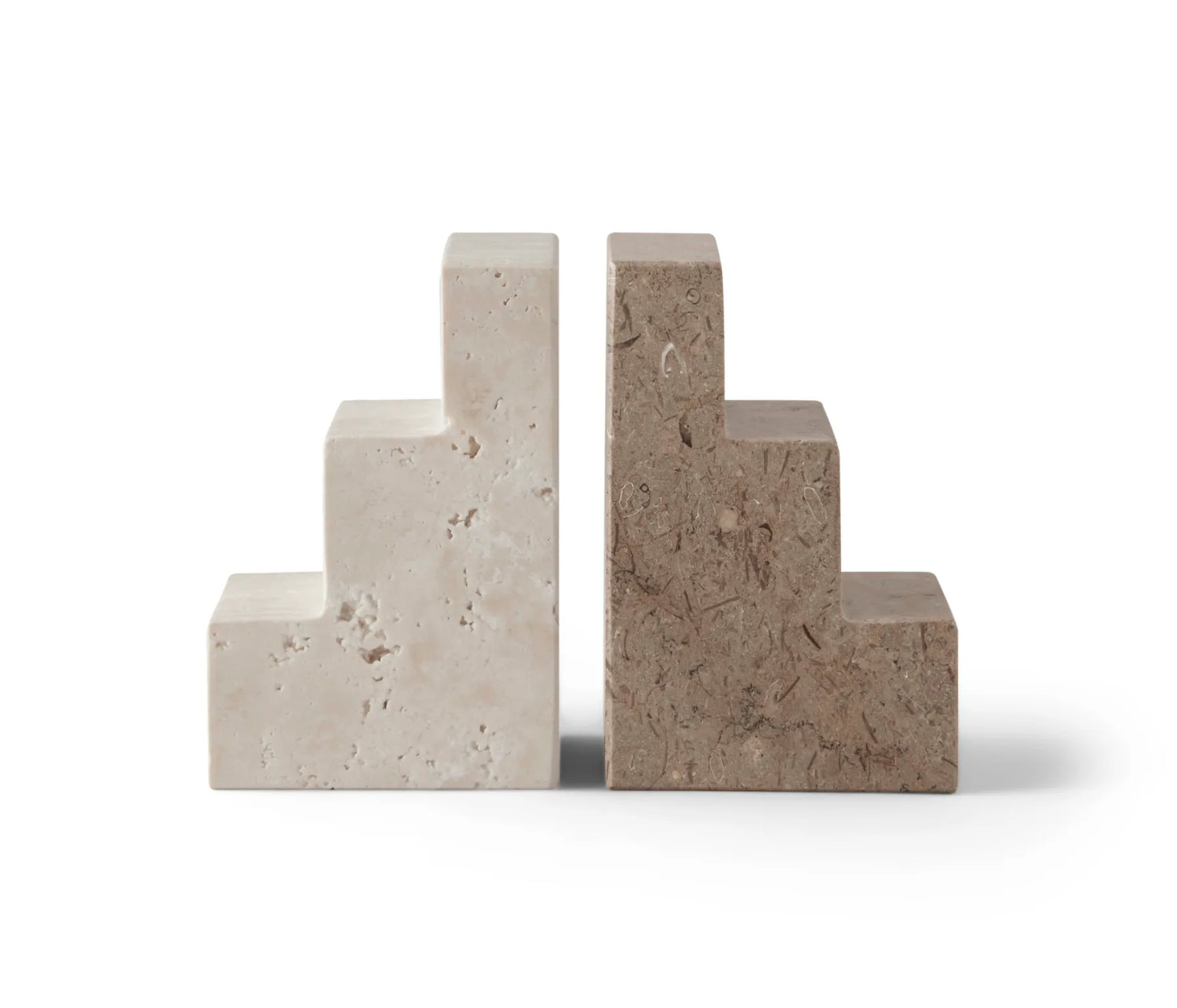 Natural stone bookends, 2 colourways (pair)