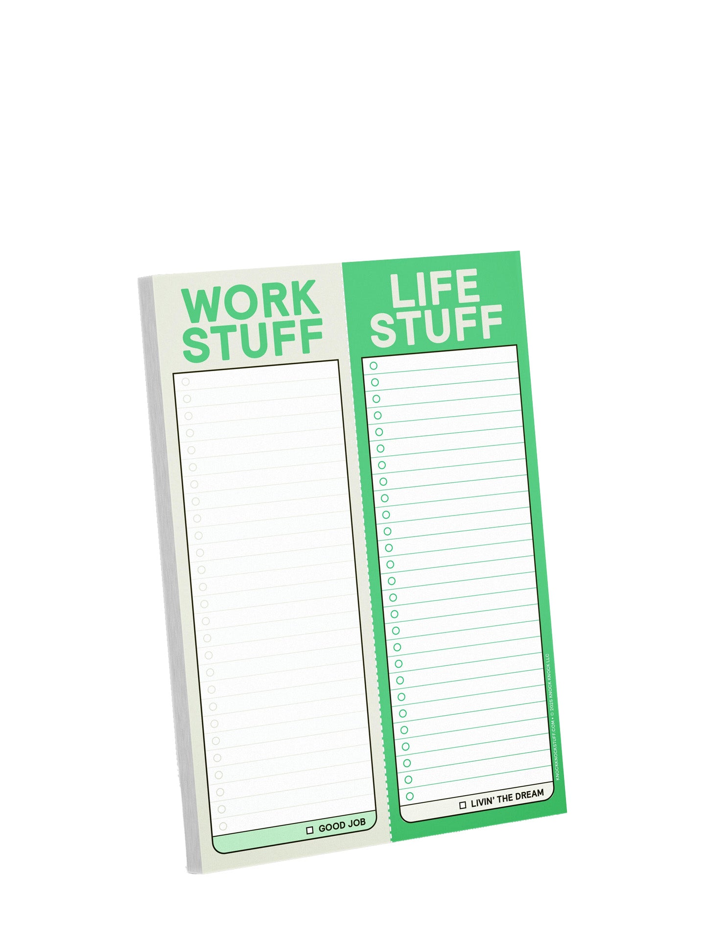 Work stuff / life stuff note pad