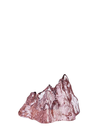 The Rock glass votive candleholder, pink (9 cm)