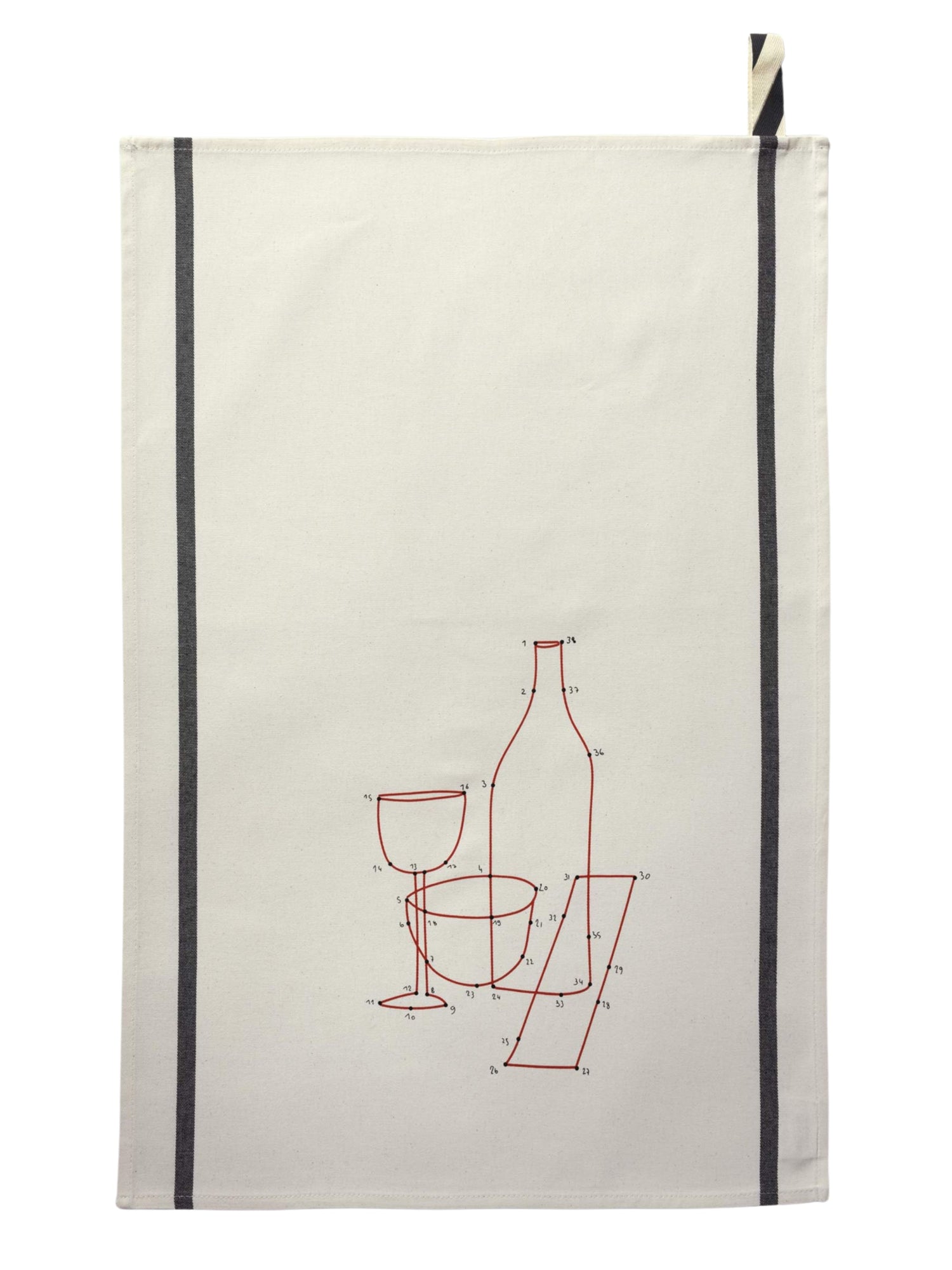 Tea Towel, drinkware print (dot to dot)