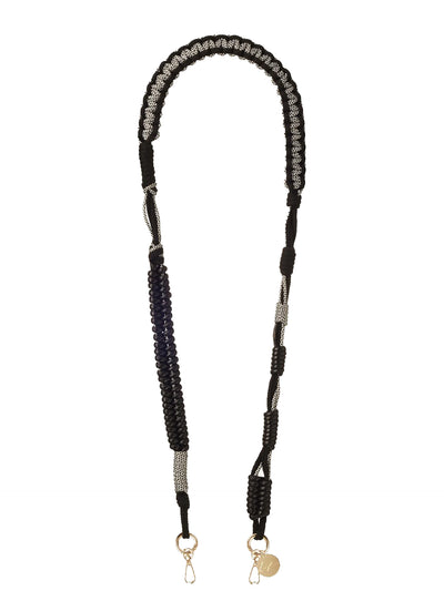 Roxanne crossbody phone strap, black leather