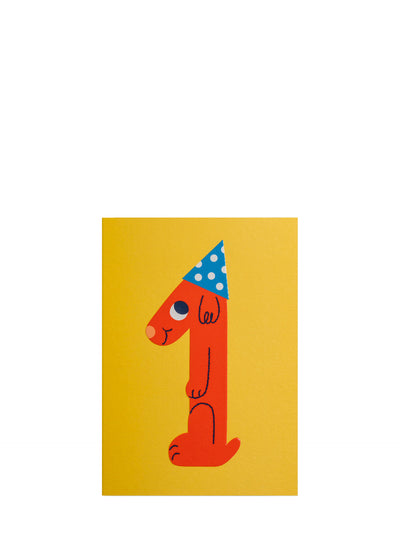 Party dog 1st birthday card