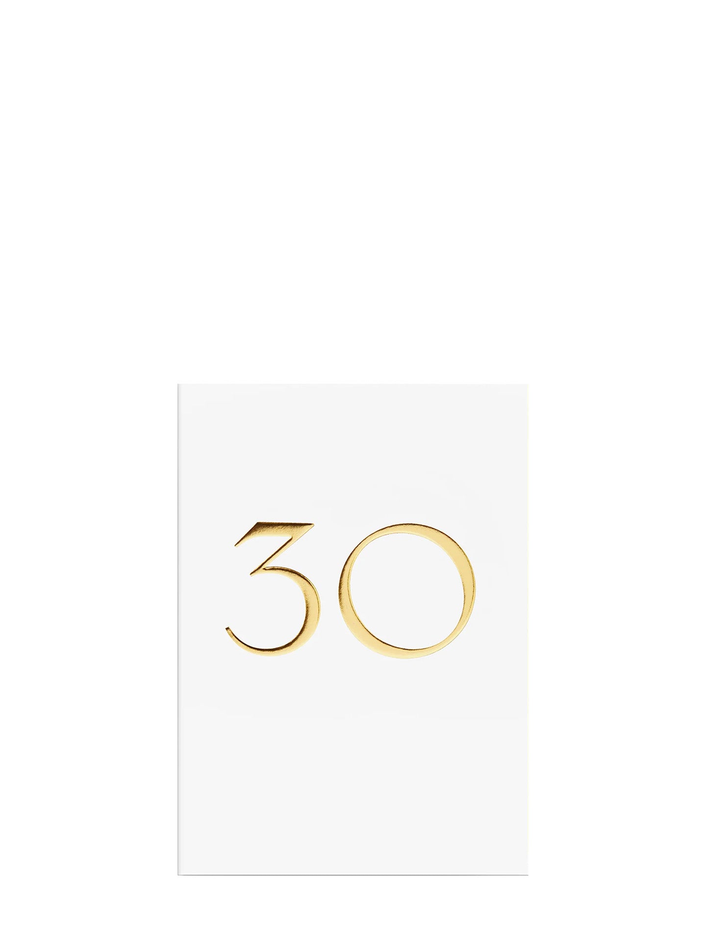 White & Gold Milestone 30th Birthday Card